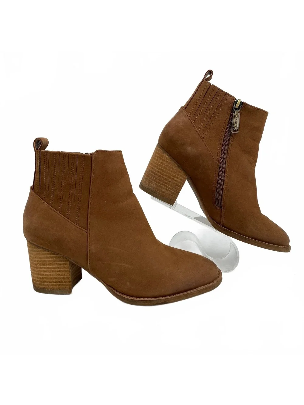 Blondo Brown Leather Heeled Ankle Boots | Women’s US7